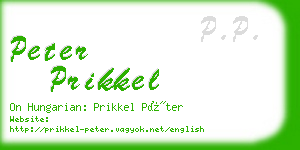 peter prikkel business card